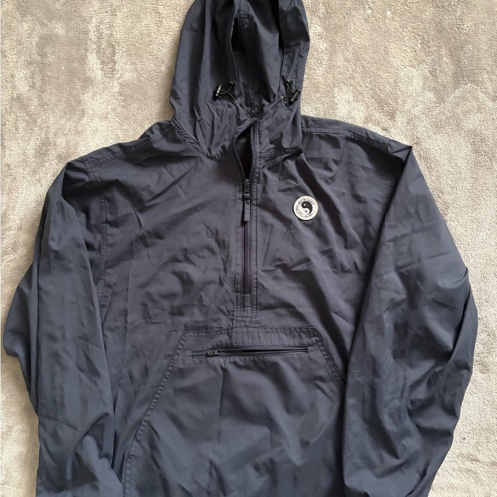 Women's Navy Hooded Windbreaker